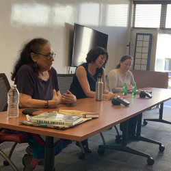 Three woman on the table